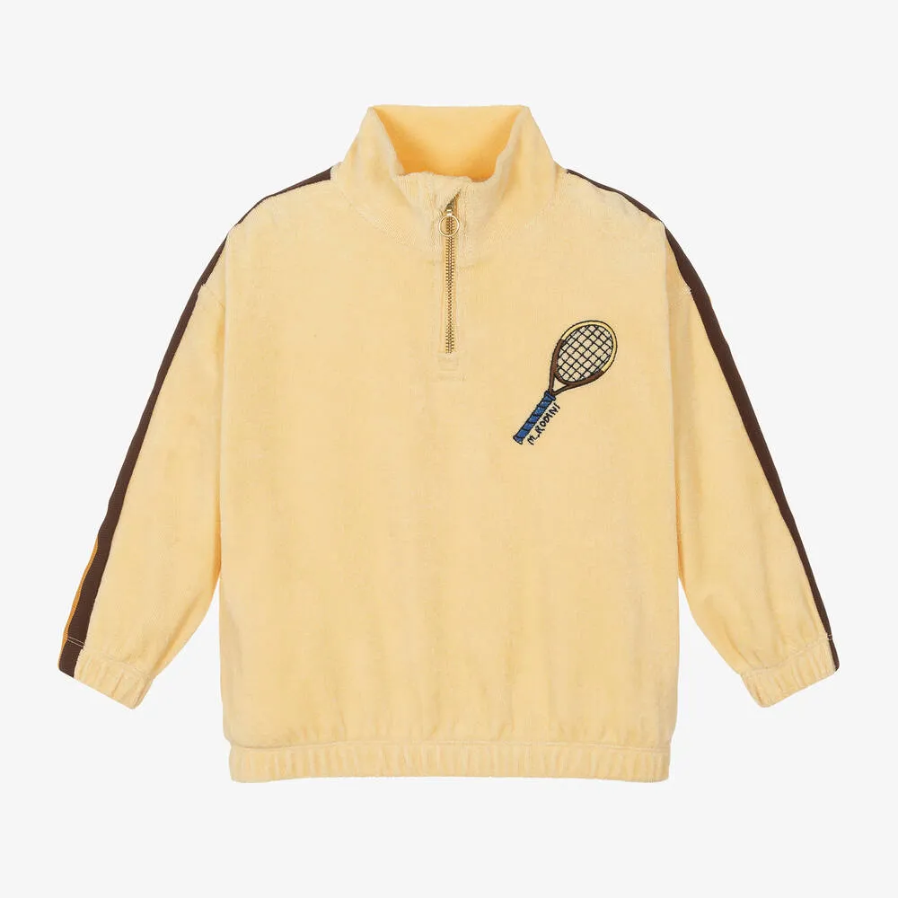 Yellow Organic Cotton Tennis Zip-Up Top