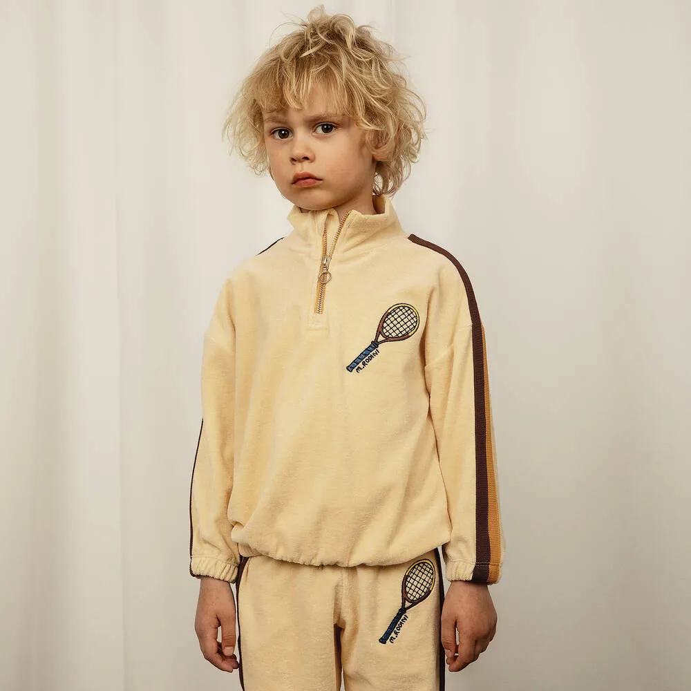 Yellow Organic Cotton Tennis Zip-Up Top