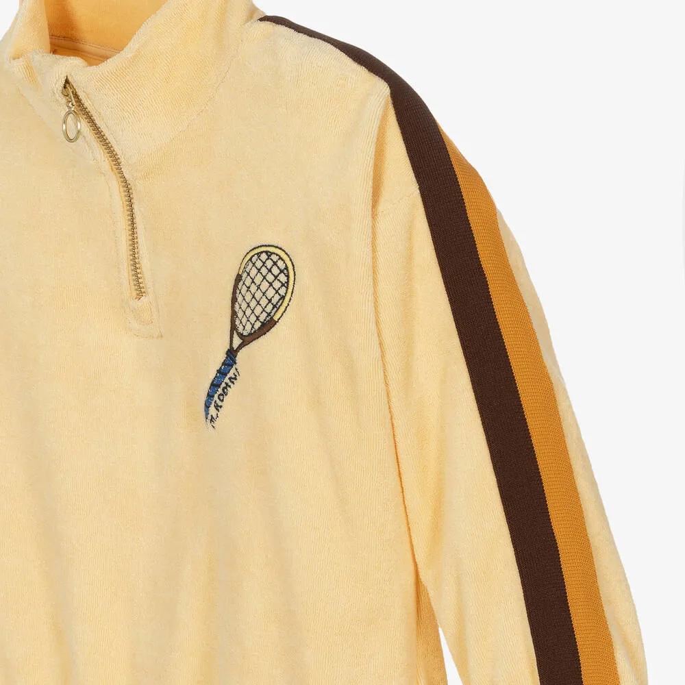 Yellow Organic Cotton Tennis Zip-Up Top