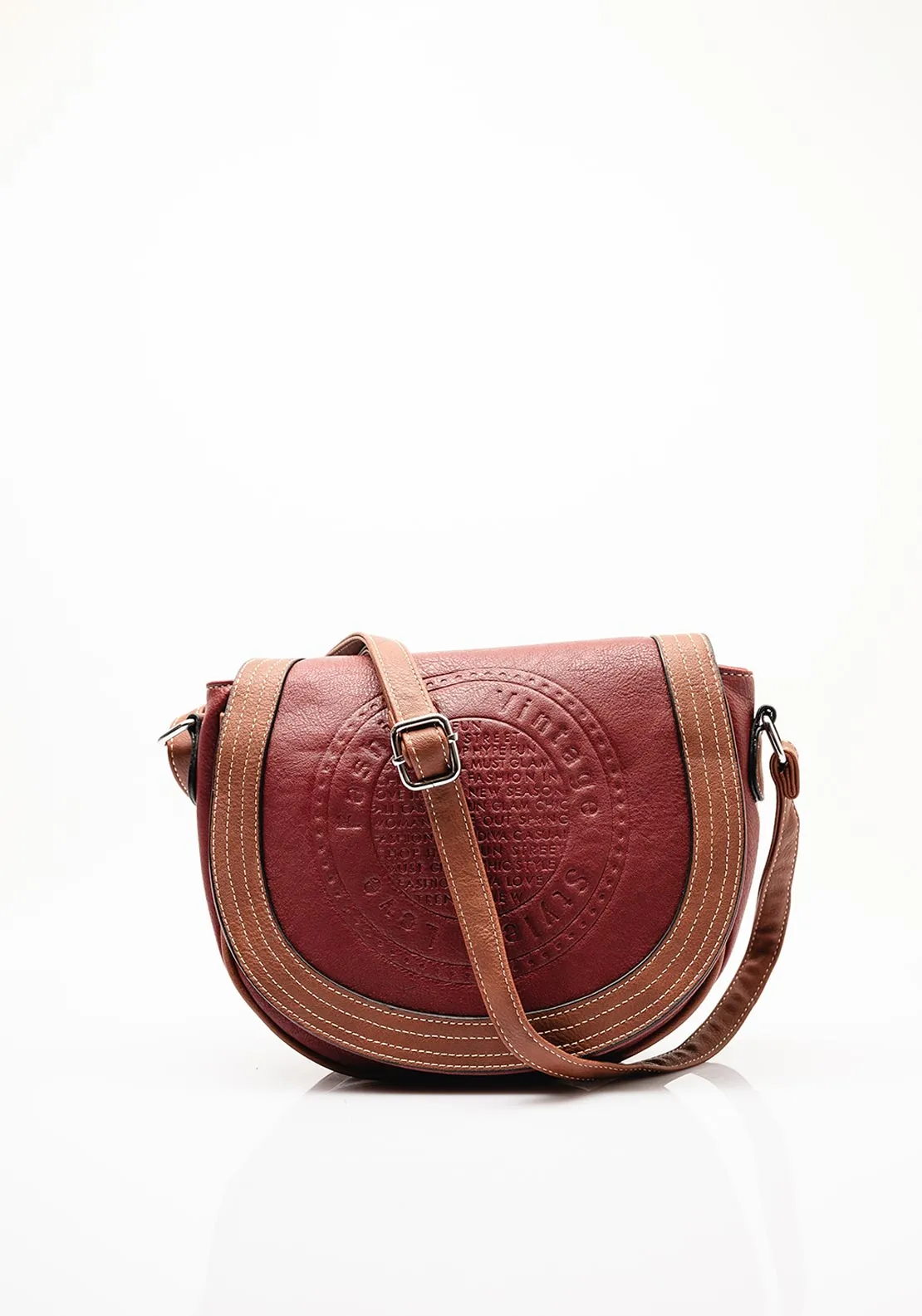 Zen Collection Flapover Crossbody Bag, Wine